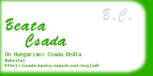 beata csada business card